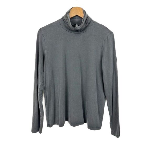 Eileen Fisher Long Sleeve Turtleneck Tencel Top Gray Size Large - Picture 1 of 6